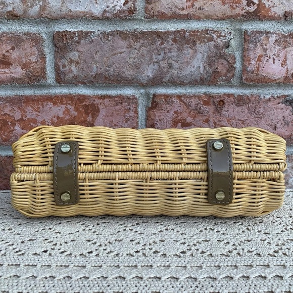 J Crew Wicker Straw Rattan Clutch Handbag - Picture 9 of 16